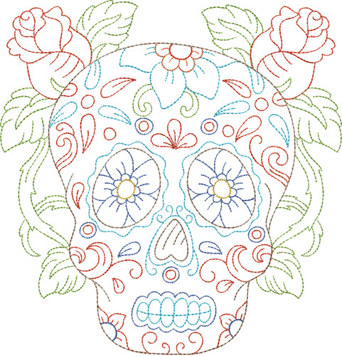 Floral Skull Set of 20 - 2 Sizes Included
